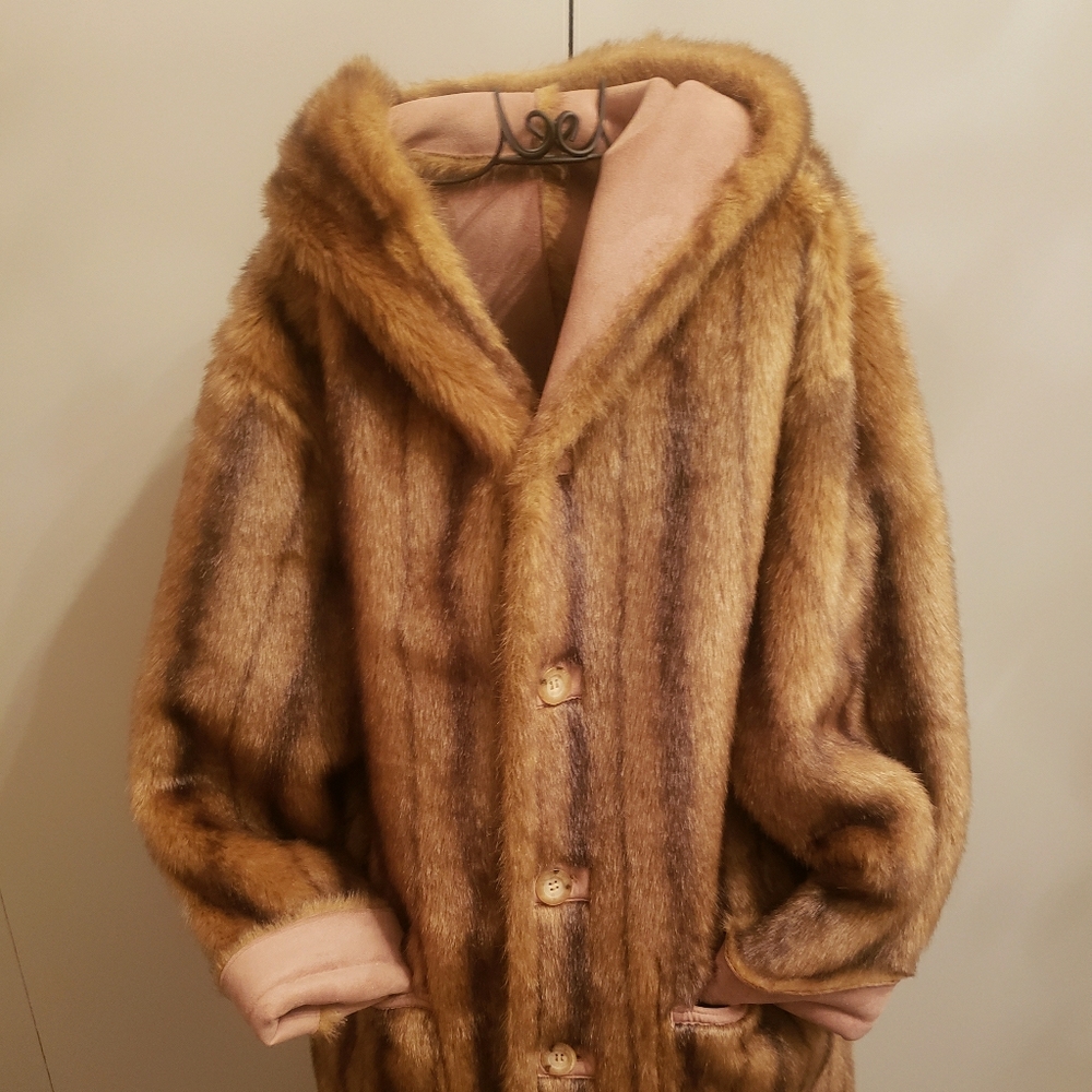 Womans Faux Fur Reversible Coat